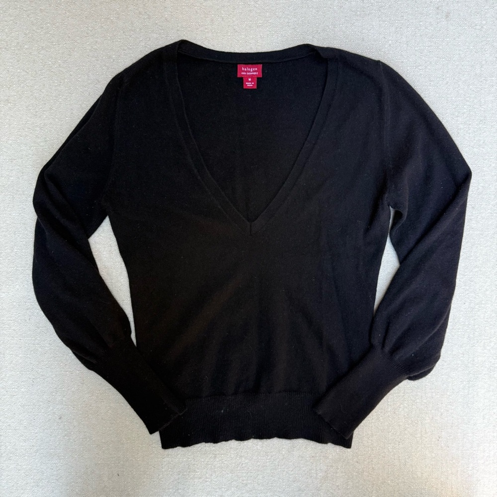 Halogen Classic Black V-Neck Sweater